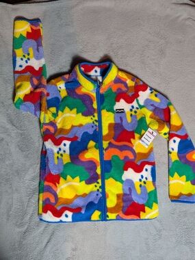 Crayola x Kohls Kids Plush Fleece Jacket in Bright Yellow, Green, Red, Purple